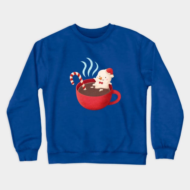 Cute Melting Snowman in Hot Chocolate Crewneck Sweatshirt by rustydoodle